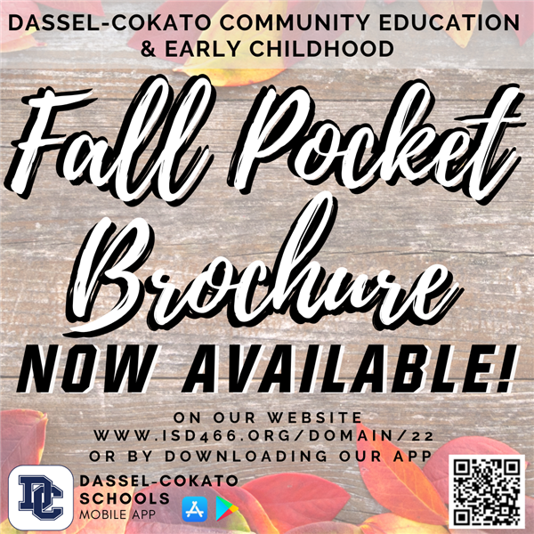 FALL Community Education Registration is NOW AVAILABLE!